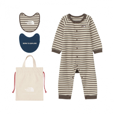 B L/S Rompers 2P Bib ベビーロングスリーブロンパース2Pビブ