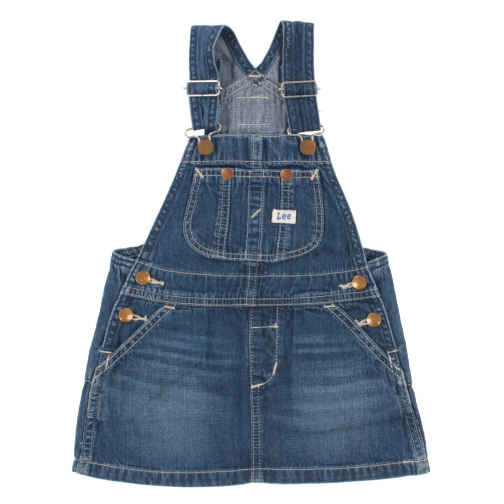 DUNGAREES OVERALL SKIRT(ブルー-90cm)