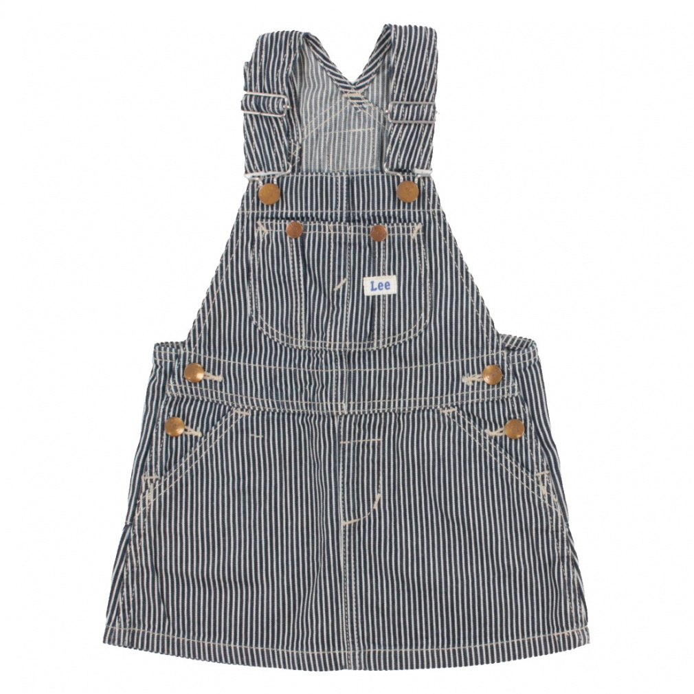 DUNGAREES OVERALL SKIRT(ネイビー×ホワイト-90cm)