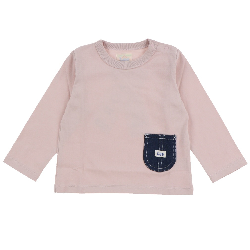 POCKET L/S TEE(ピンク-90cm)