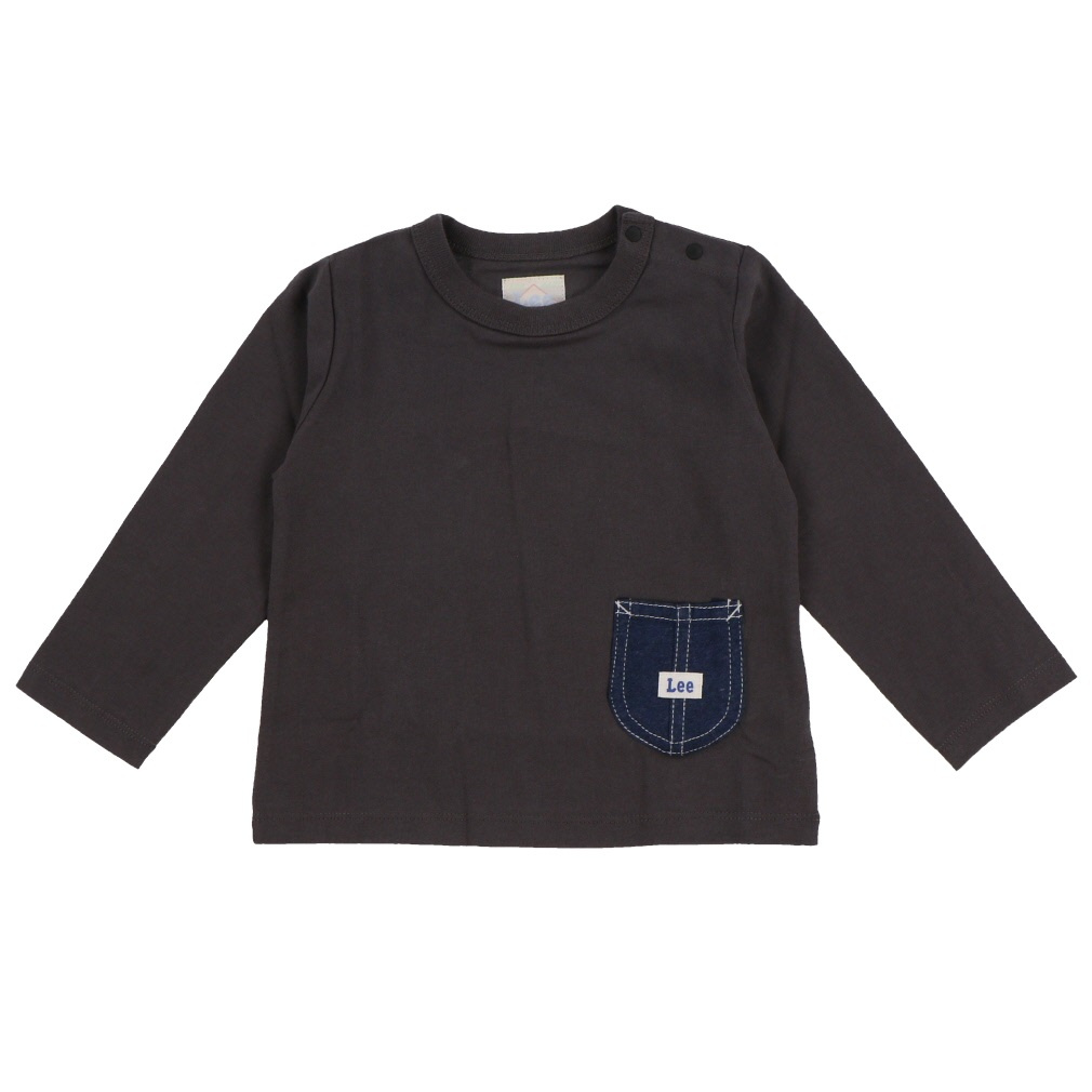 POCKET L/S TEE(ブラック-90cm)