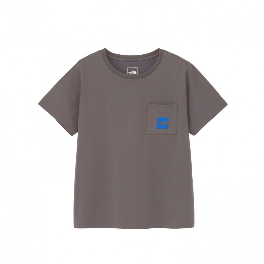 S/S Square Logo Pocket Tee ショートスリーブスクエアロゴポケットティー(グレー-S)