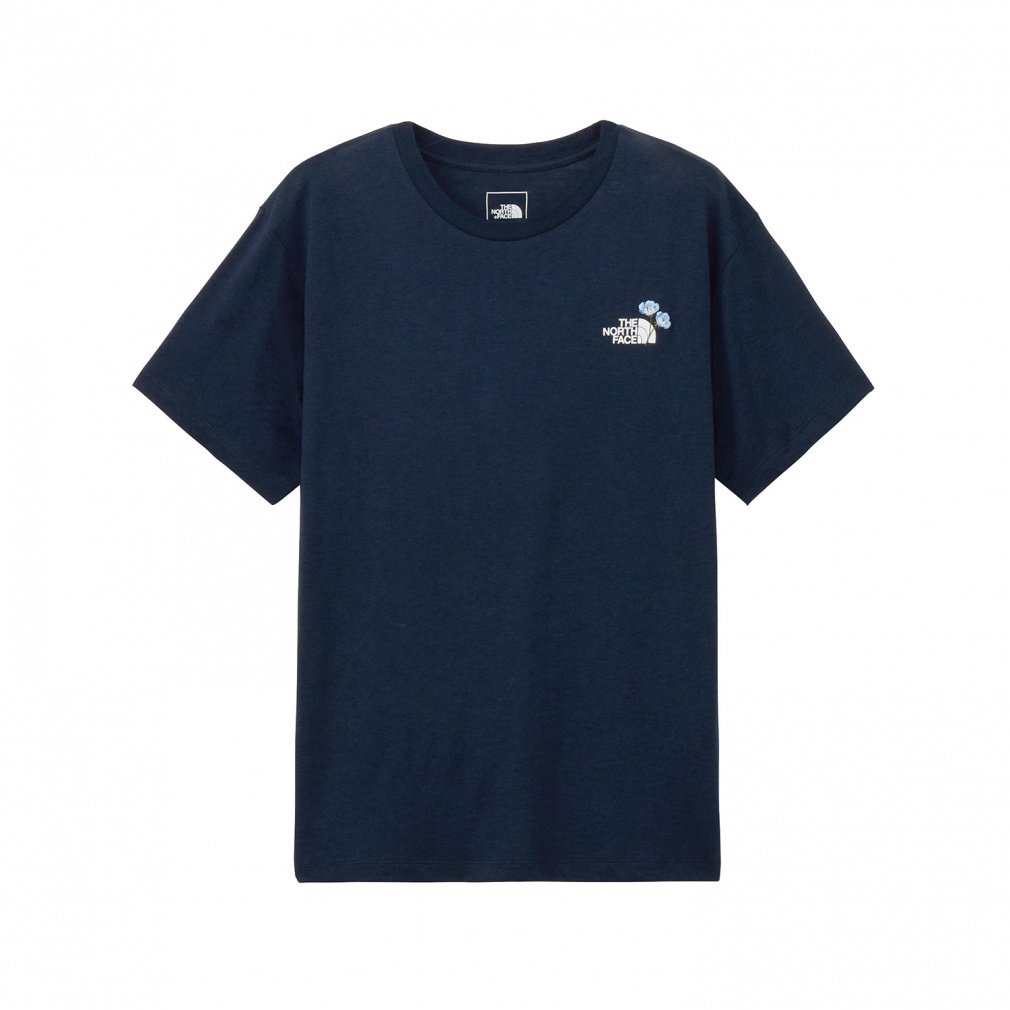 S/S Flower Logo Tee ショートスリーブフラワーロゴティー(ネイビー-S　レディス)