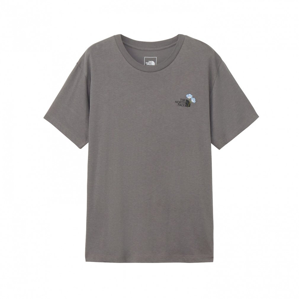 S/S Flower Logo Tee ショートスリーブフラワーロゴティー(グレー-S　レディス)