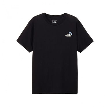 S/S Flower Logo Tee ショートスリーブフラワーロゴティー(ブラック-S　レディス)