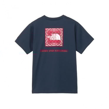 S/S Bandana Square Logo Tee ショートスリーブバンダナスクエアロゴティー(ネイビー×ローズ-S　レディス)
