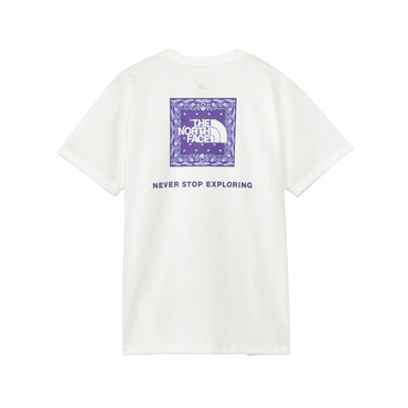 S/S Bandana Square Logo Tee ショートスリーブバンダナスクエアロゴティー(ホワイト×ネイビー-S　レディス)