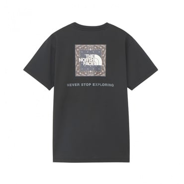 S/S Bandana Square Logo Tee ショートスリーブバンダナスクエアロゴティー(ブラック-S　レディス)