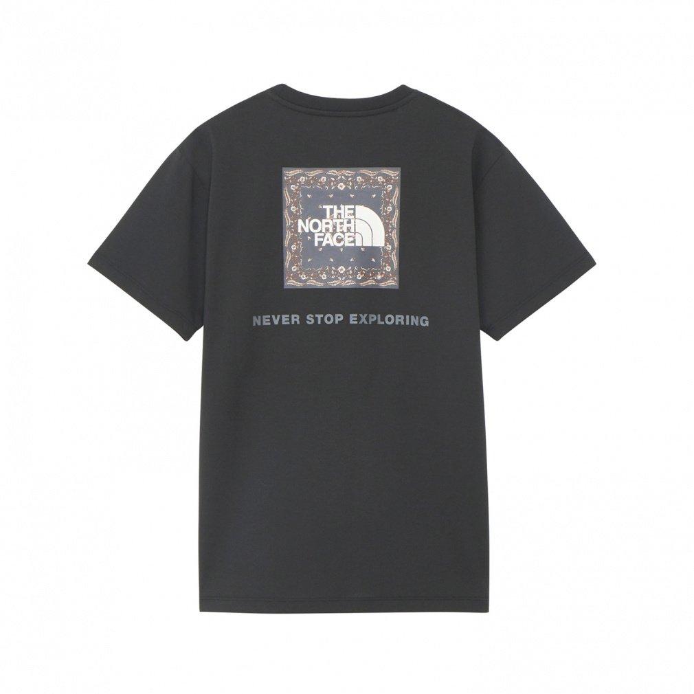 S/S Bandana Square Logo Tee ショートスリーブバンダナスクエアロゴティー(ブラック-S　レディス)