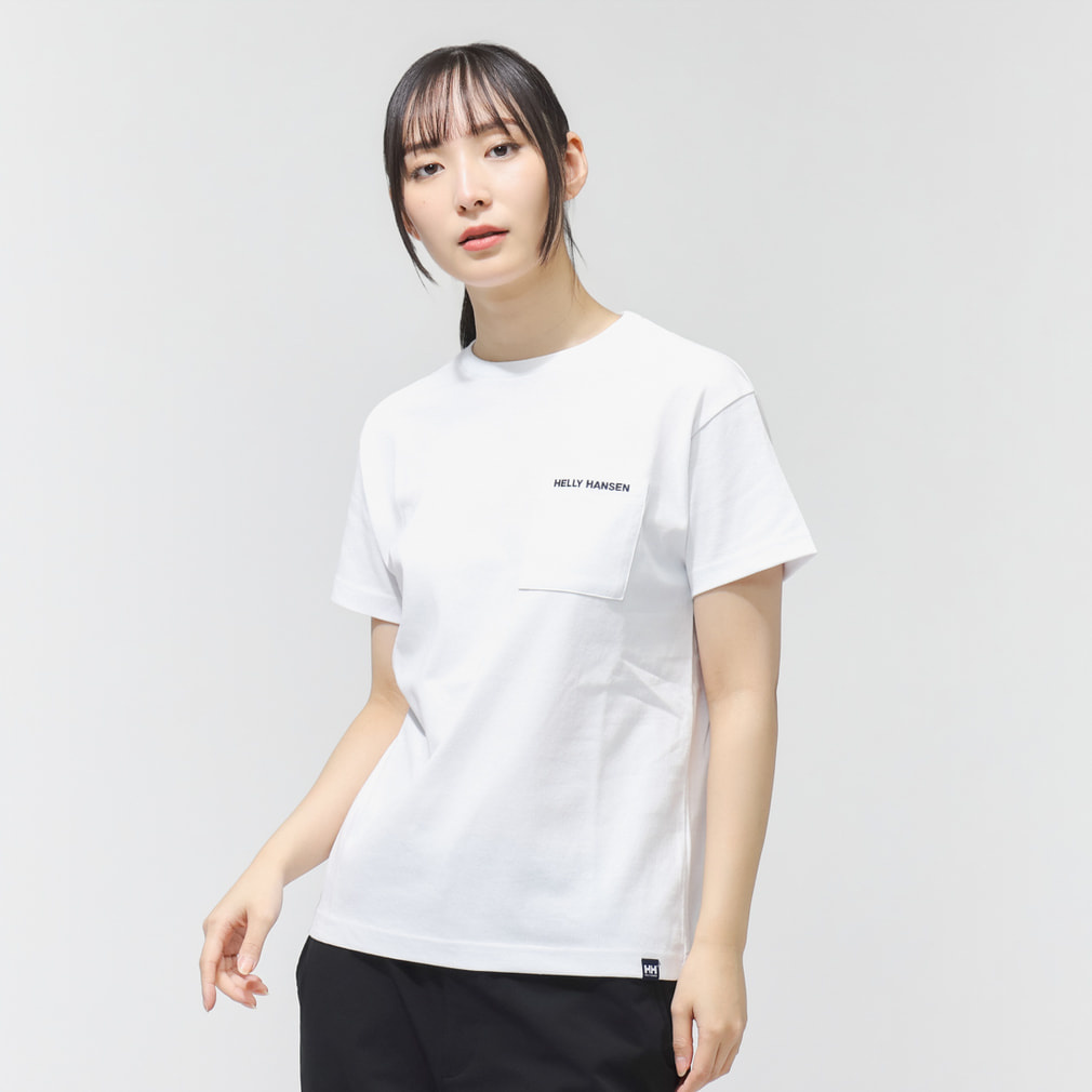 S/S Pocket Logo Tee ショートスリーブ ポケット ロゴ ティー(ホワイト-M)