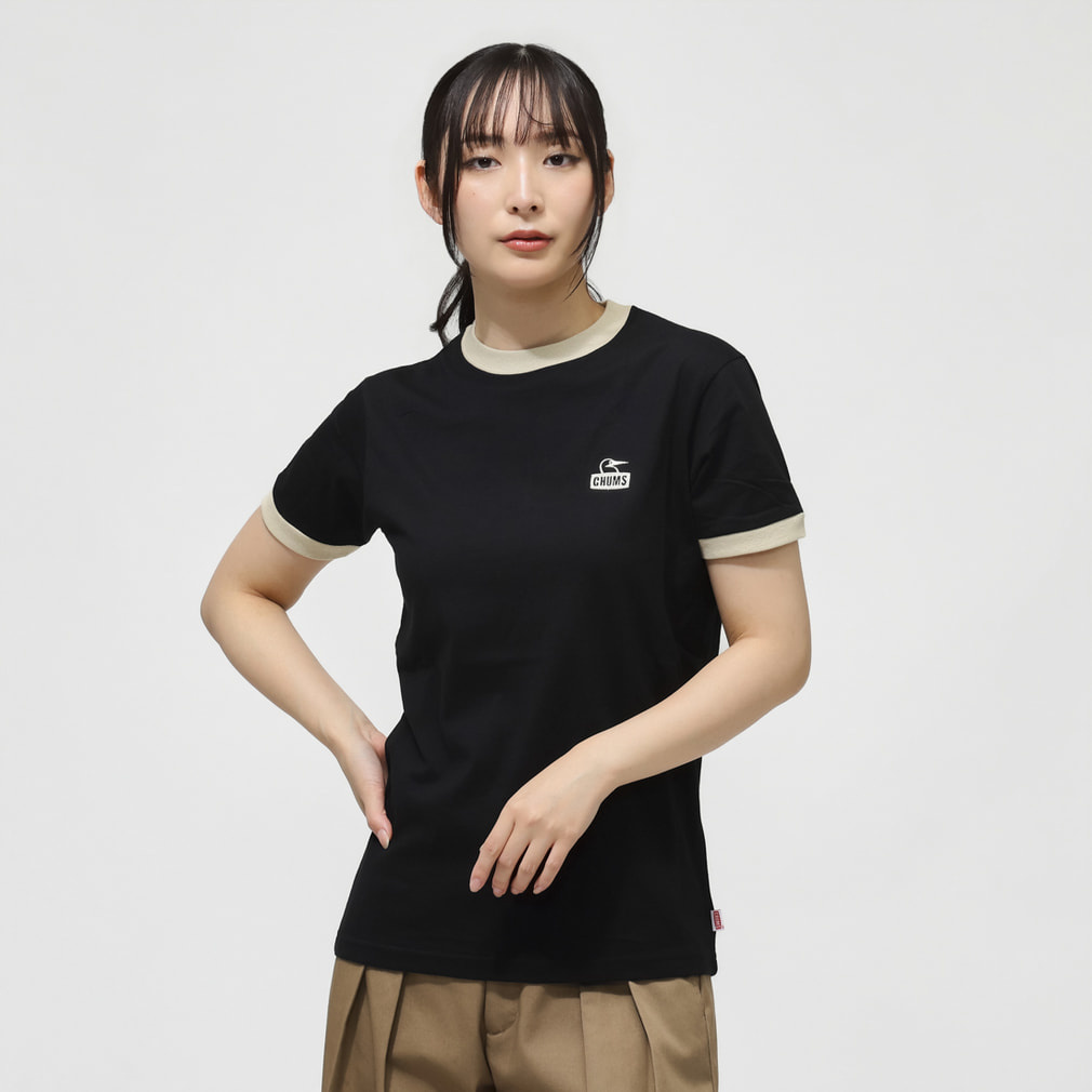 Kearns Ringer T-Shirt(ブラック×ミデアムグレー-M)