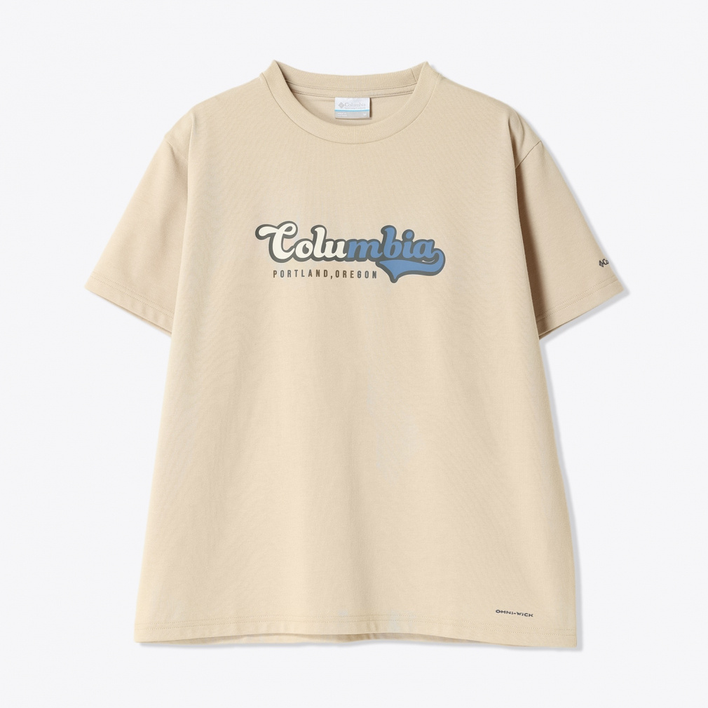 アレハンドロ ベージュ Tシャツ 2025春夏 コロンビア レディース アウトドア 半袖Tシャツ ウィメンズ