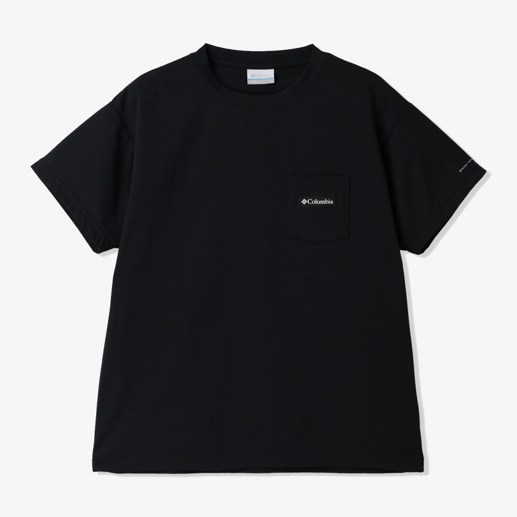 ウィメンズツイードキャナルポケットショートスリーブTシャツ(ブラック-S)