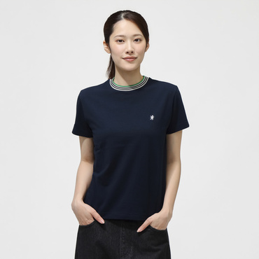 クルーネックニットラインTシャツ