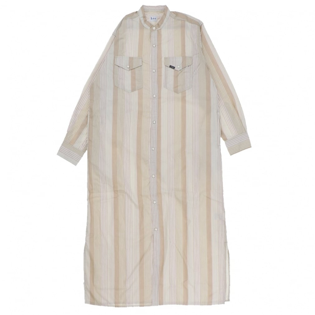 BAND COLLAR SHIRTS DRESS(ベージュ-M)