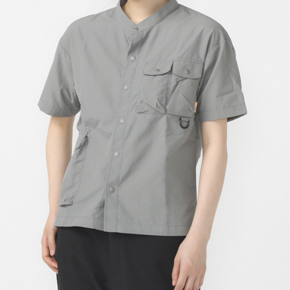WS SUPPLEX STAND COLLAR SHIRT(グレー-M)