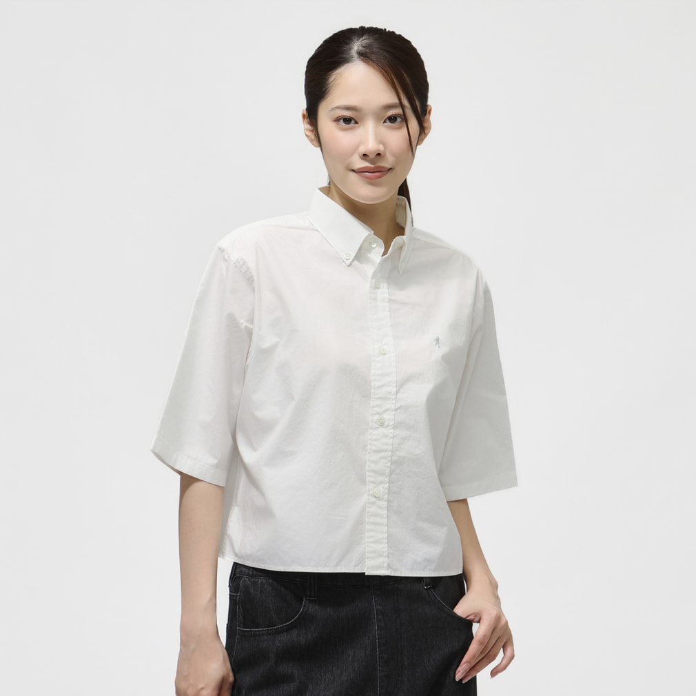 ショートB.D.シャツS/S(ホワイト-M)