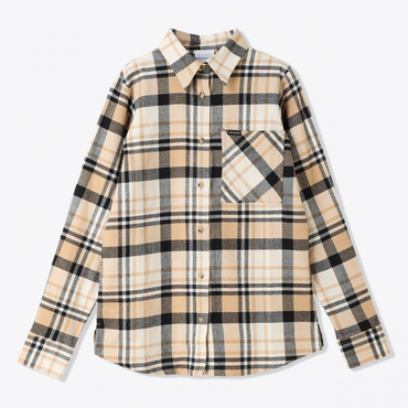 ウィメンズキャリコベイシンフランネルロングスリーブシャツ