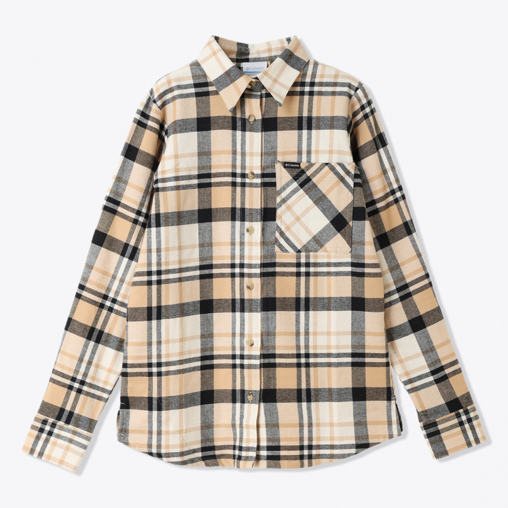 ウィメンズキャリコベイシンフランネルロングスリーブシャツ