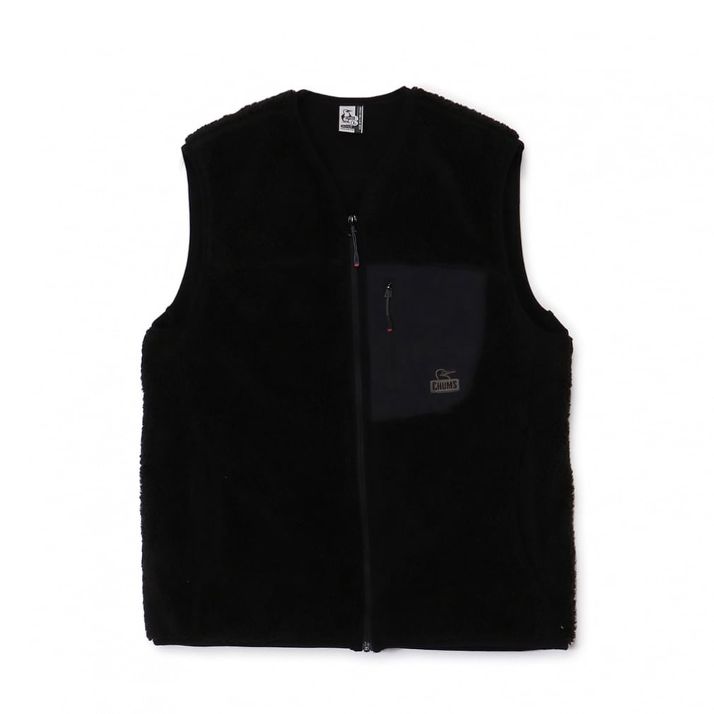 Bonding Fleece No Collar Vest(ブラック-M)