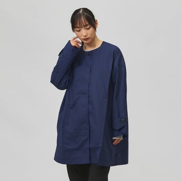 N/C POPLIN NO COLLAR COAT W