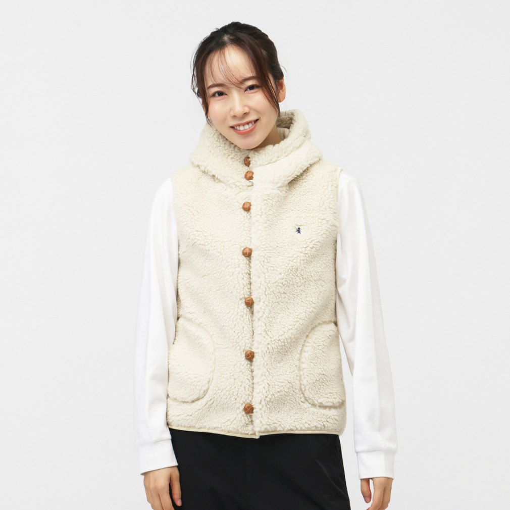 ジムフレックス レディース アウトドアカジュアル ベスト くるみボタン