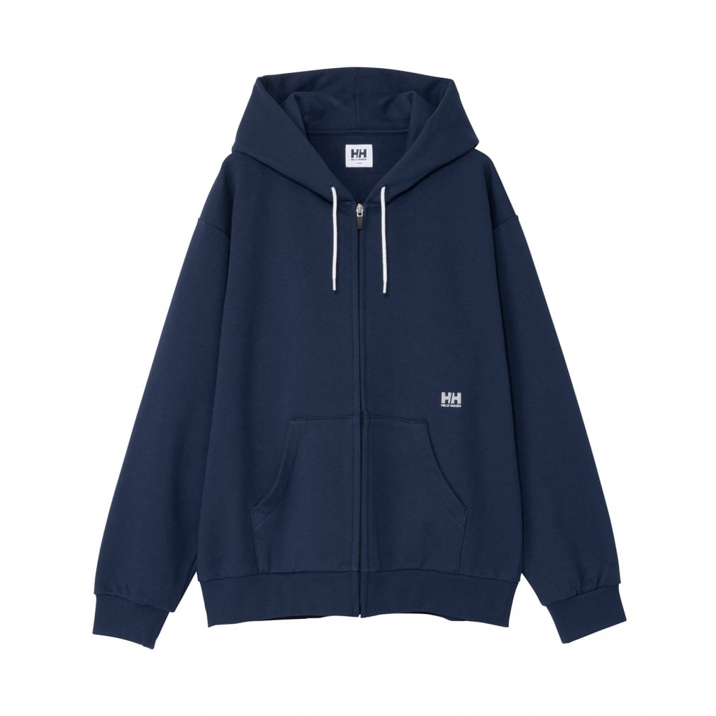 ワン ポイント ロゴ フルジップ スウェット フーディー(ネイビー-M)