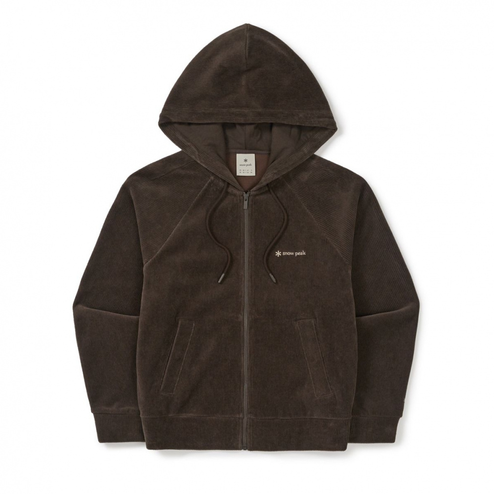 Corduroy Wmn s S-Cropped Hood Zip(ブラウン-S)