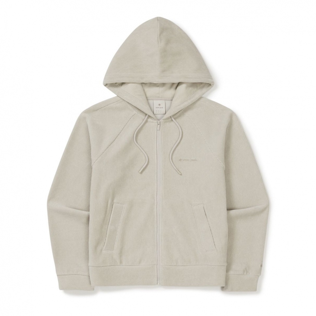 Corduroy Wmn s S-Cropped Hood Zip(ライトベージュ-S)
