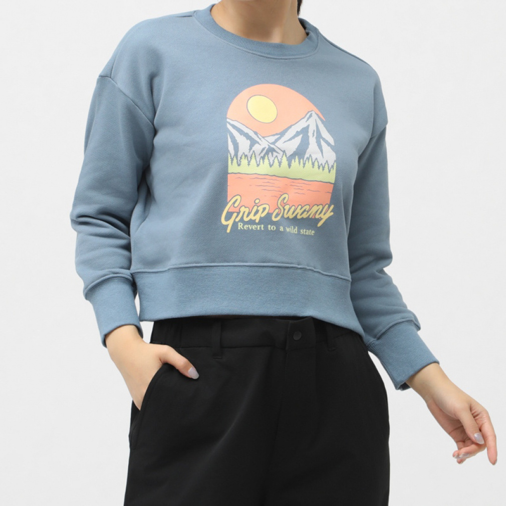�O���b�v�X���j�[ ���f�B�[�X �A�E�g�h�A �E�F�A W'S PRINT SWEAT PULLOVER GSW-40 GRIP SWANY
