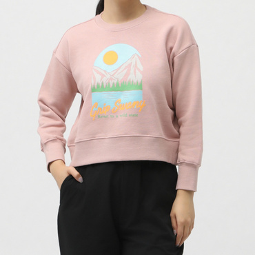 W'S PRINT SWEAT PULLOVER