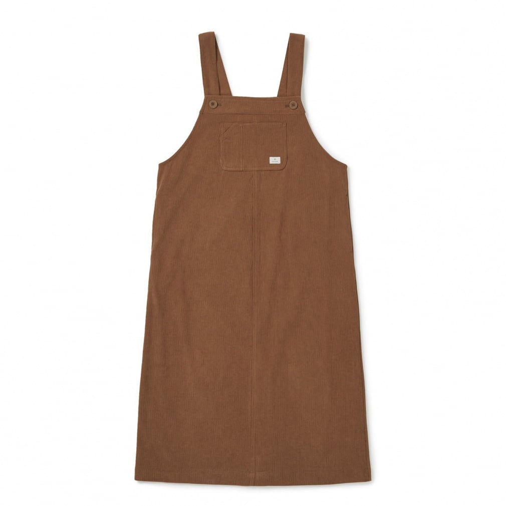 Corduroy Womens Overall Dress(レッドブラウン-S)