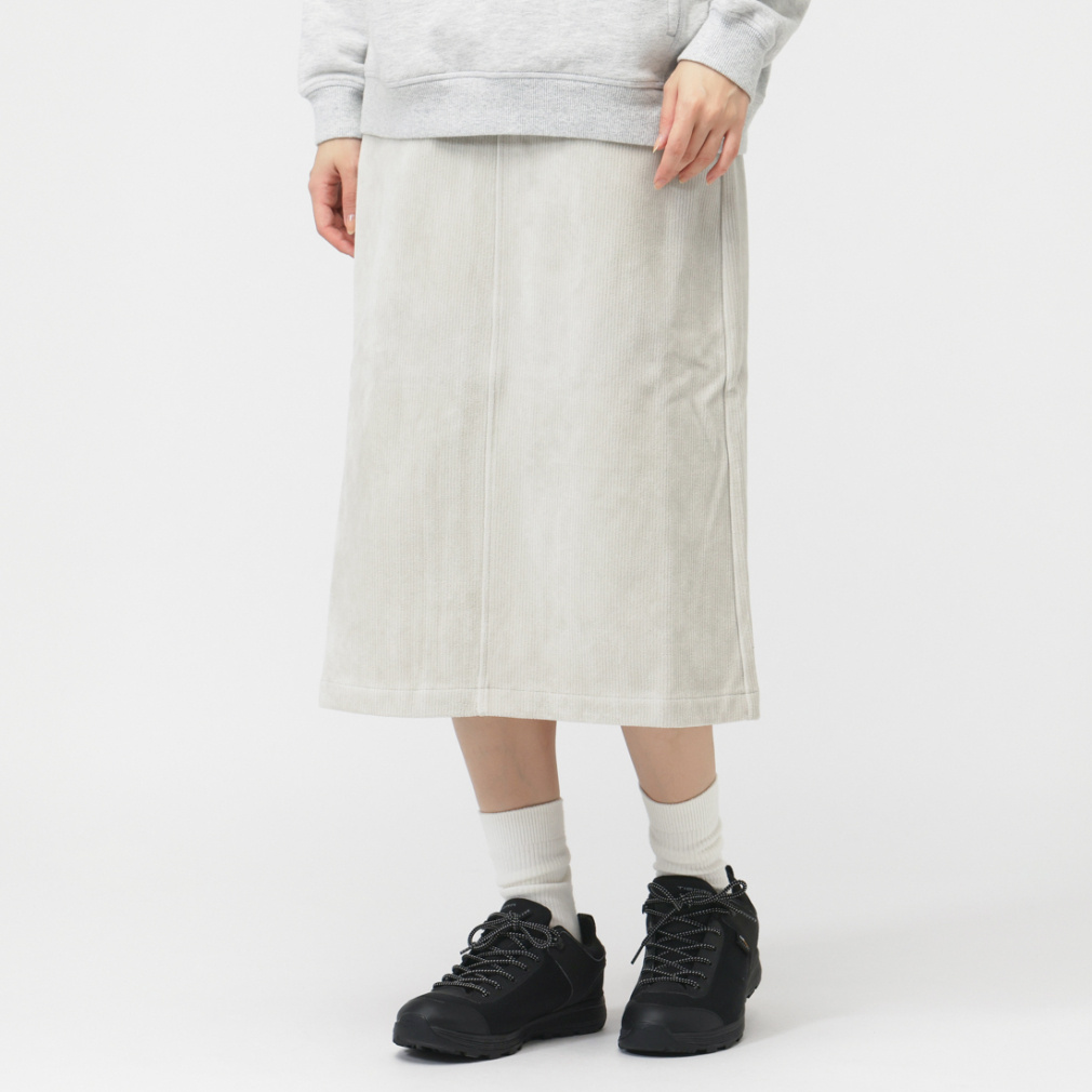Corduroy Womens Skirt(ライトベージュ-S)