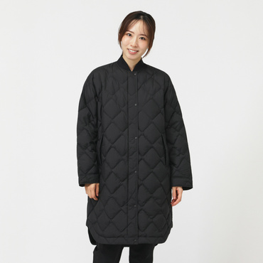 RIB COLLAR QUILTED DOWN COAT W