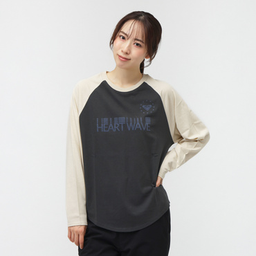 ROXY HEART WAVE RAGLAN TEE(ブラック-S)