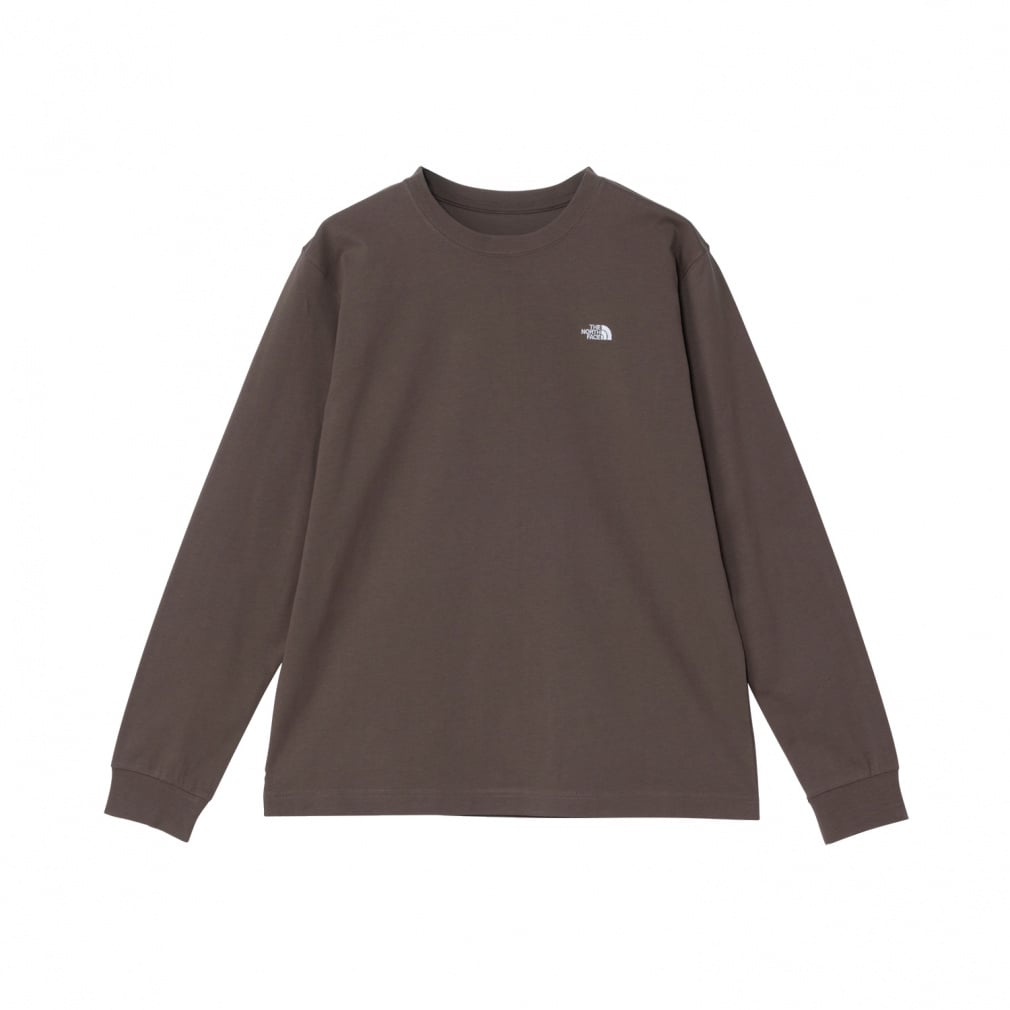 L/S FD Nuptse Cotton Tee ロングスリーブフラッシュドライヌプシコットンティー(ブラウン-S)