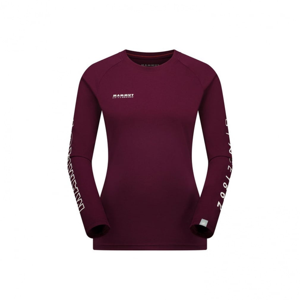 キューディー ロゴ プリント ロングスリーブ Tシャツ アジアンフィット ウィメン(モーブ-S)