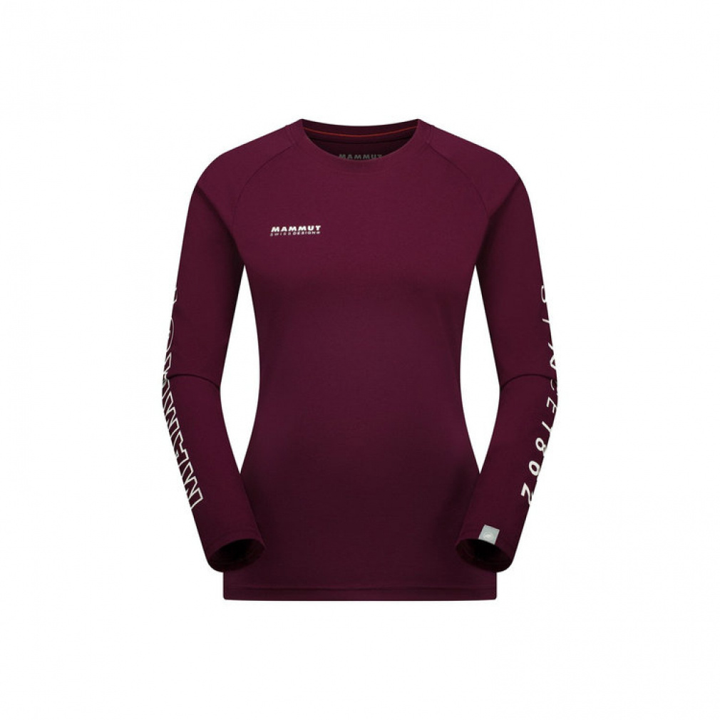 キューディー ロゴ プリント ロングスリーブ Tシャツ アジアンフィット ウィメン(モーブ-S)