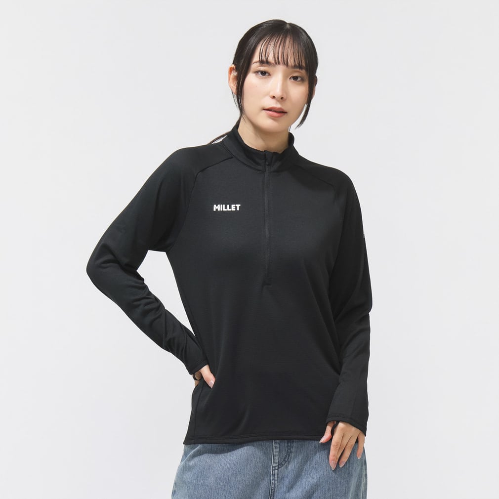 フランス ミレー ウィンターウェア ミレー レディース トレッキング 長袖Tシャツ DRYGRID LIGHT HF ZIP