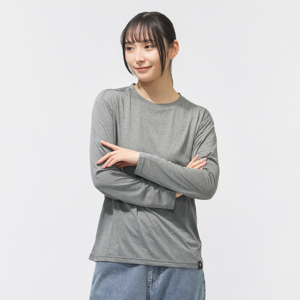 ミレー レディース トレッキング 長袖Tシャツ HEATHER MESH CREW LS W