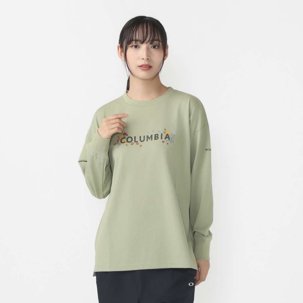 コロンビア　ウィメンズジプシーバードグラフィックロングスリーブクルー　PL0291-381　長袖Tシャツ ウィメンズジプシーバードグラフィックロングスリーブクルー
