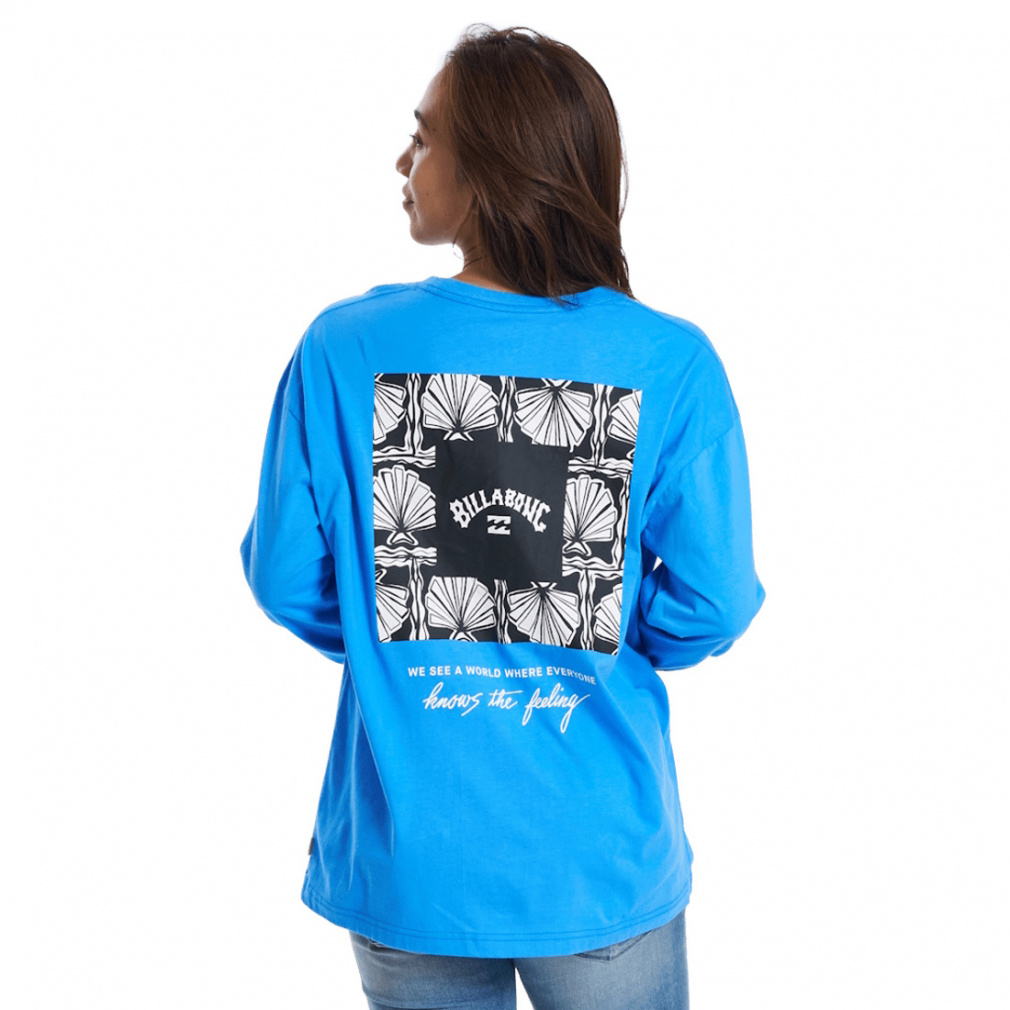 SQUARE LOGO BOY FIT LS TEE(ターコイズブルー-M)