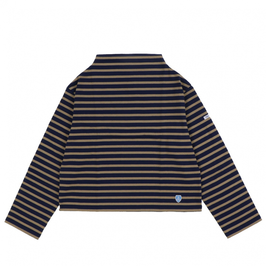 BOTTLE NECK LONG SLEEVE P.O.(ネイビー×ベージュ-1)