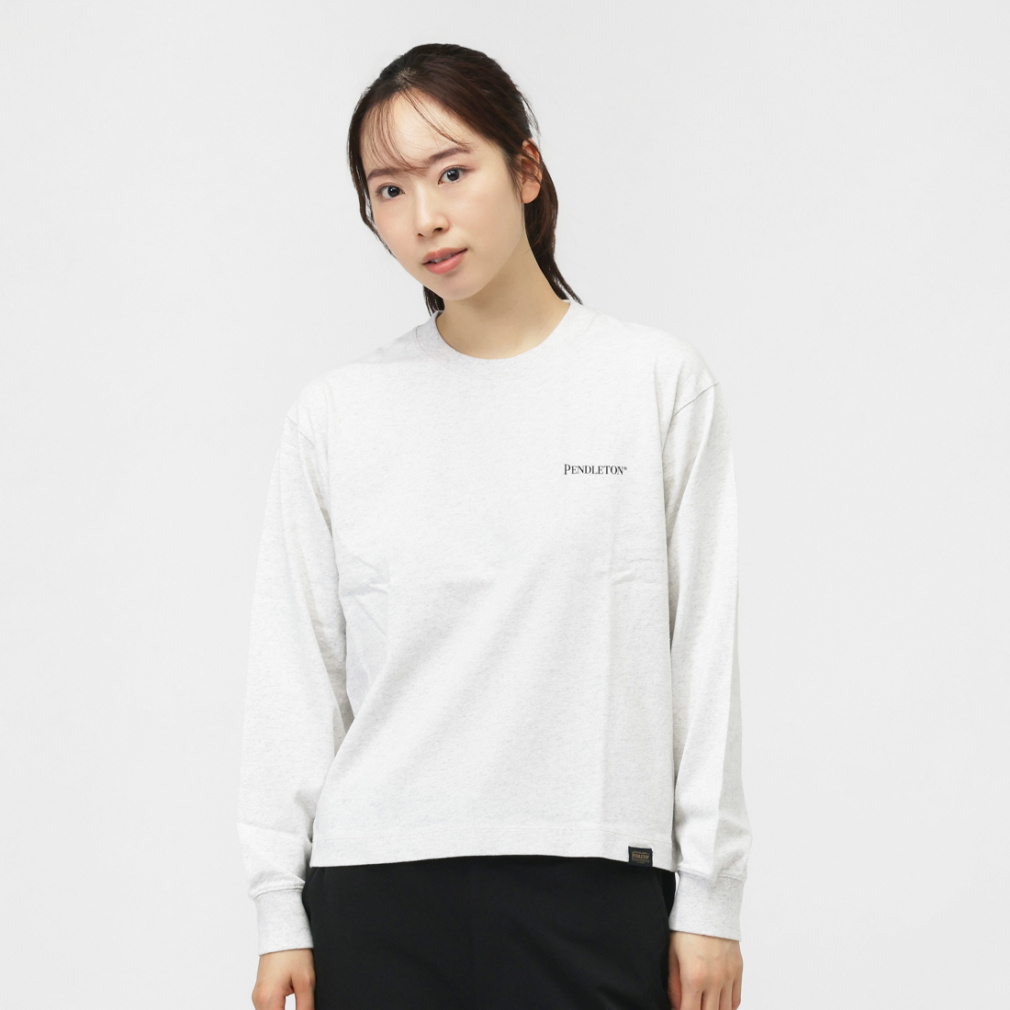 Back Print LS Tee(ライトグレー-S)