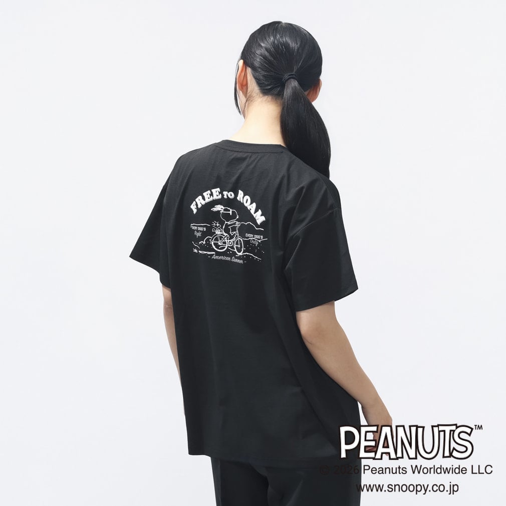 UVカットドライグラフィックTシャツ サマー TIGORA(ブラック-S)