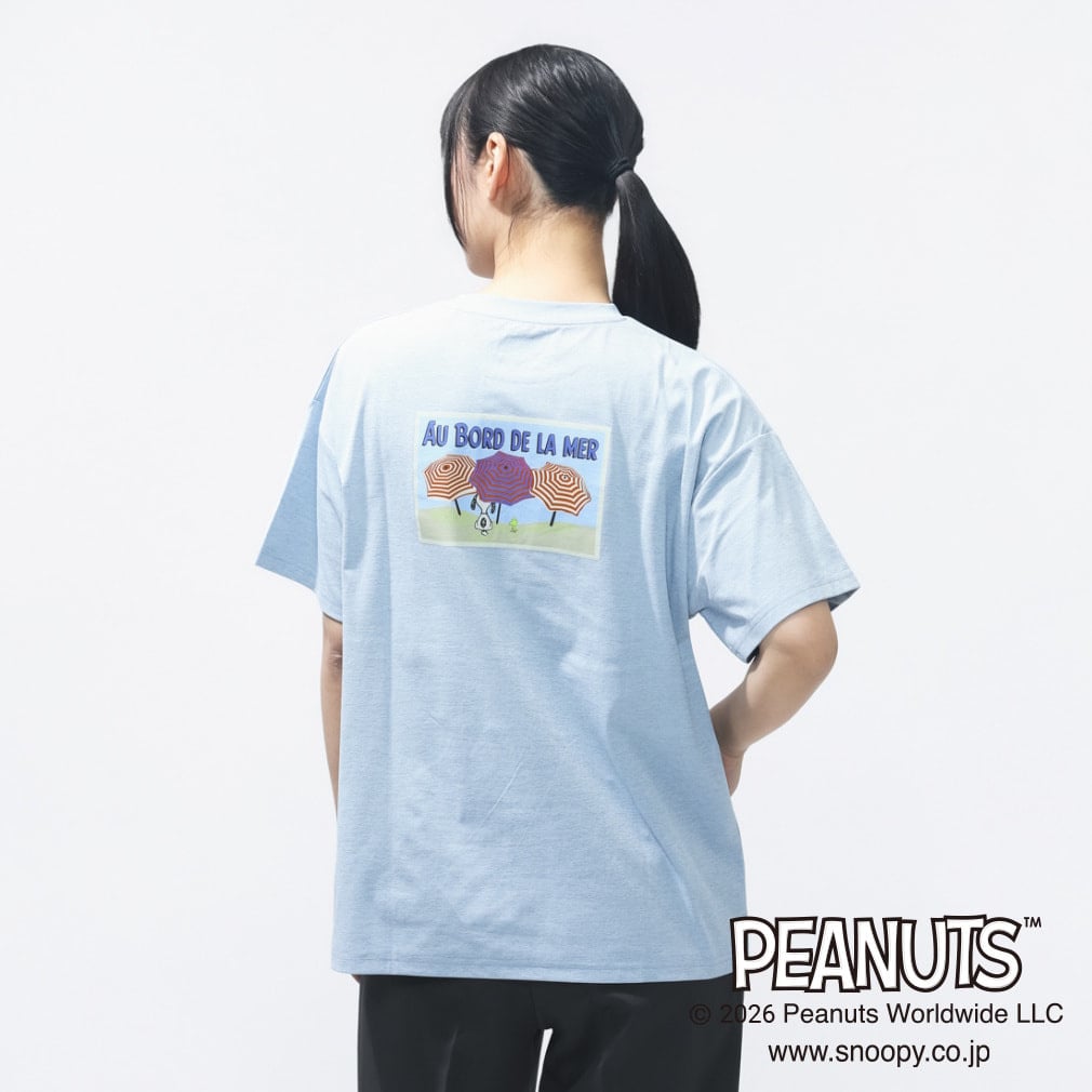 UVカットドライグラフィックTシャツ パラソル TIGORA(サックスブルー-S)