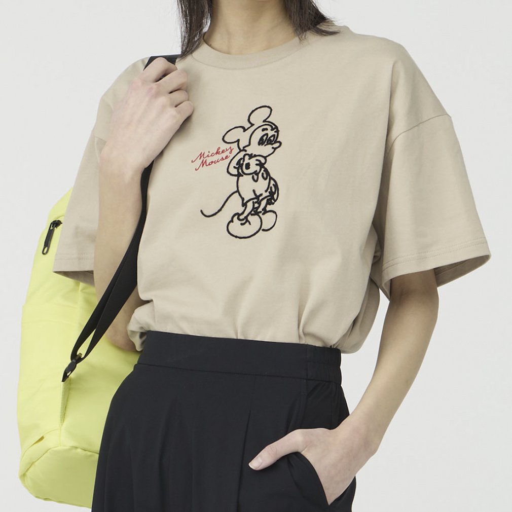ディズニー レディース 半袖 Tシャツ UVコットン グラフィックTシャツ ミッキー TRDN-9C22025TS スポーツウェア Disney