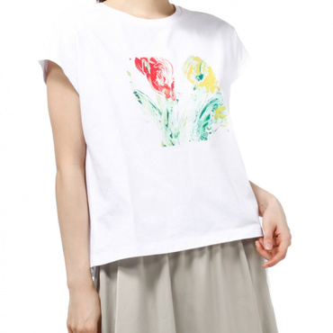 SMART  木下友梨香 グラフィックTシャツ(ホワイト-S)