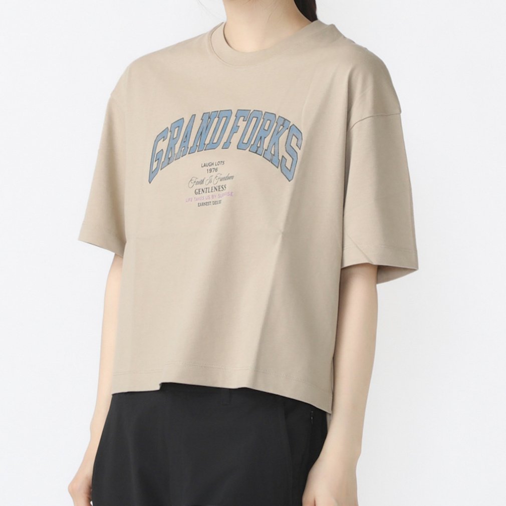 ティゴラ レディース 半袖 Tシャツ コットンオーバーサイズTシャツ カレッジ TR-9C2134TS スポーツウェア TIGORA