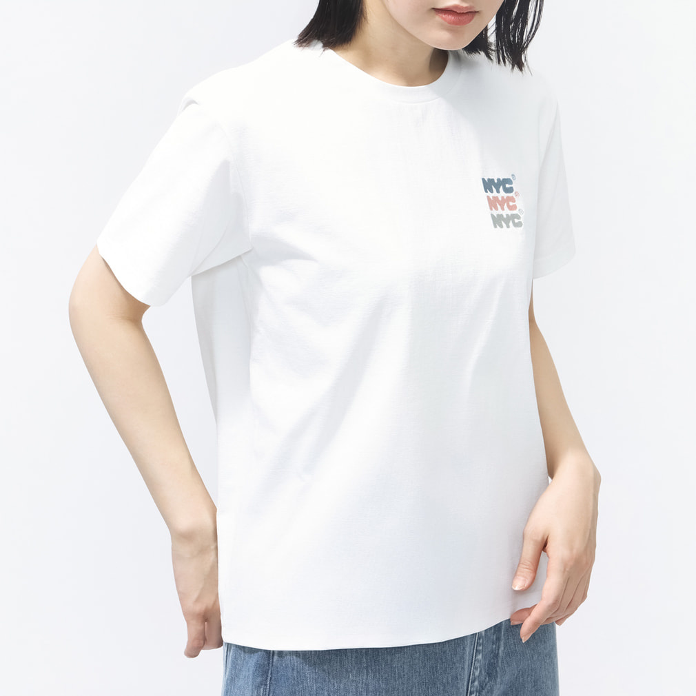 UVカットドライグラフィックTシャツ ワンポイント(ホワイト-S)